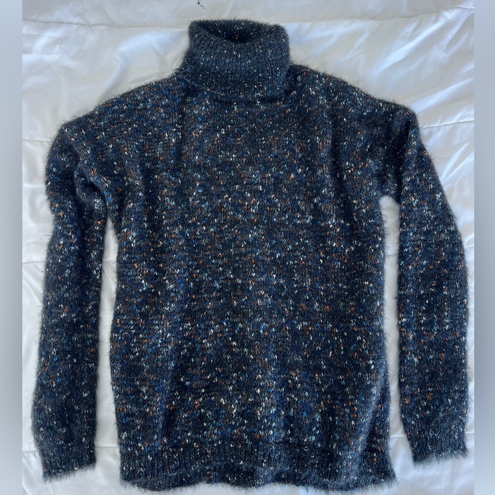 Women's Speckled Fuzzy Turtleneck Sweater